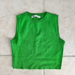 Zara Bright Green Knit Top